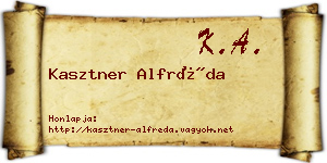 Kasztner Alfréda névjegykártya